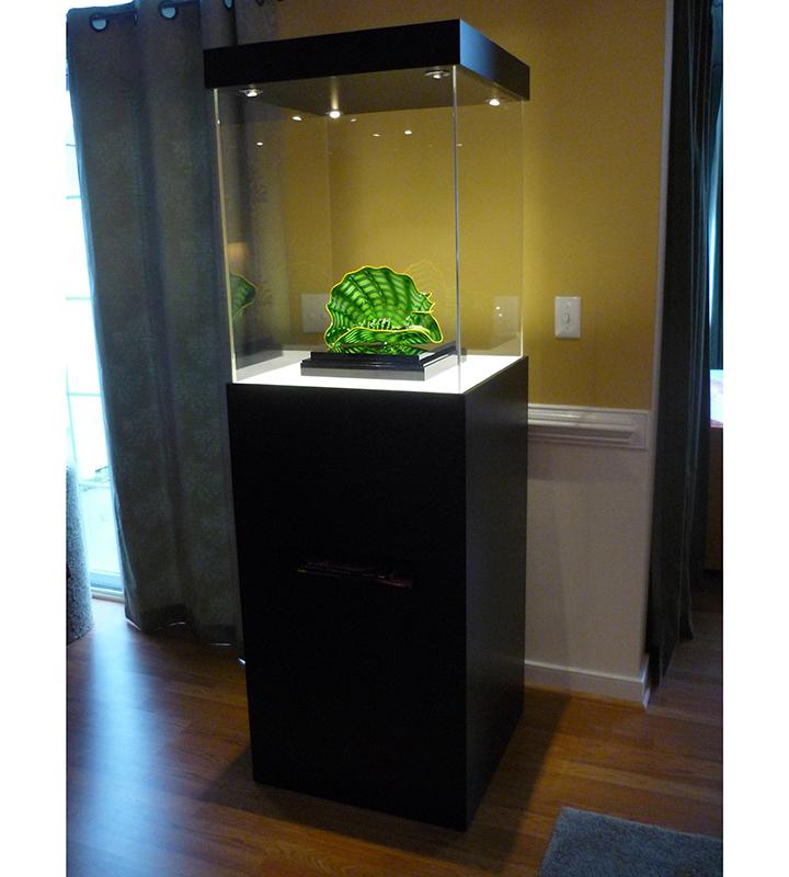 Black Laminate Modern Display Case in Pedestal USA Source | | Made
