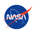 NASA wormball logo. Red white and blue.