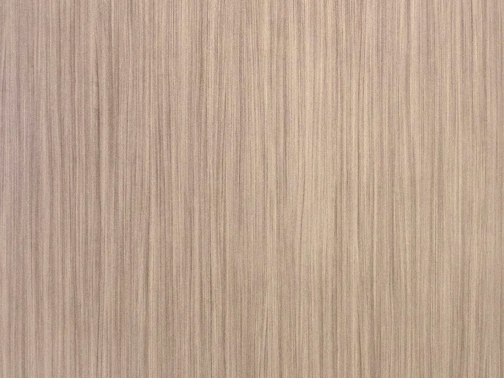 Sample of cortez laminate pedestal. A light, striped wood veneer.