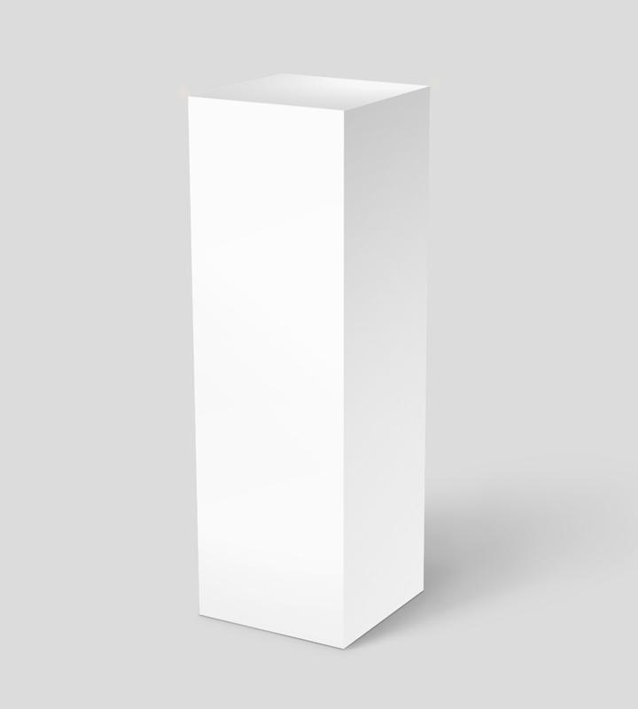 White Gloss Acrylic Pedestal 11-1/2" x 11-1/2" 12" – Pedestal Source