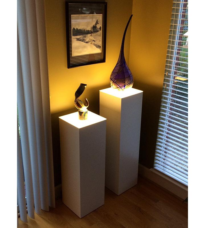 White Laminate Pedestal with Ambient Light